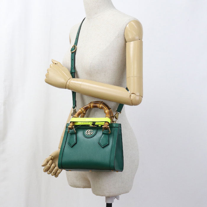 Gucci 655661 Small Tote Bag 2WAY Gucci Diana Handbag leather green Women