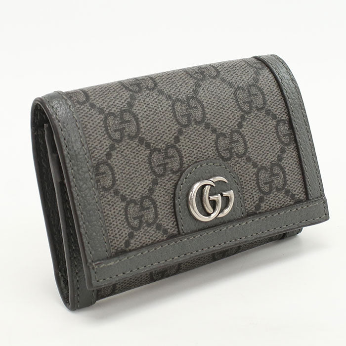 Gucci 732025 Ofidia name card holder GG Supreme/PVC gray mens
