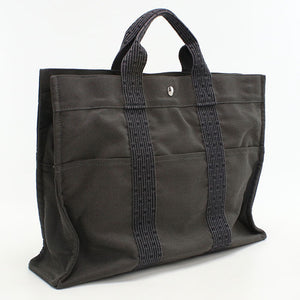 Hermes Her Line MM Tote Bag canvas gray unisex