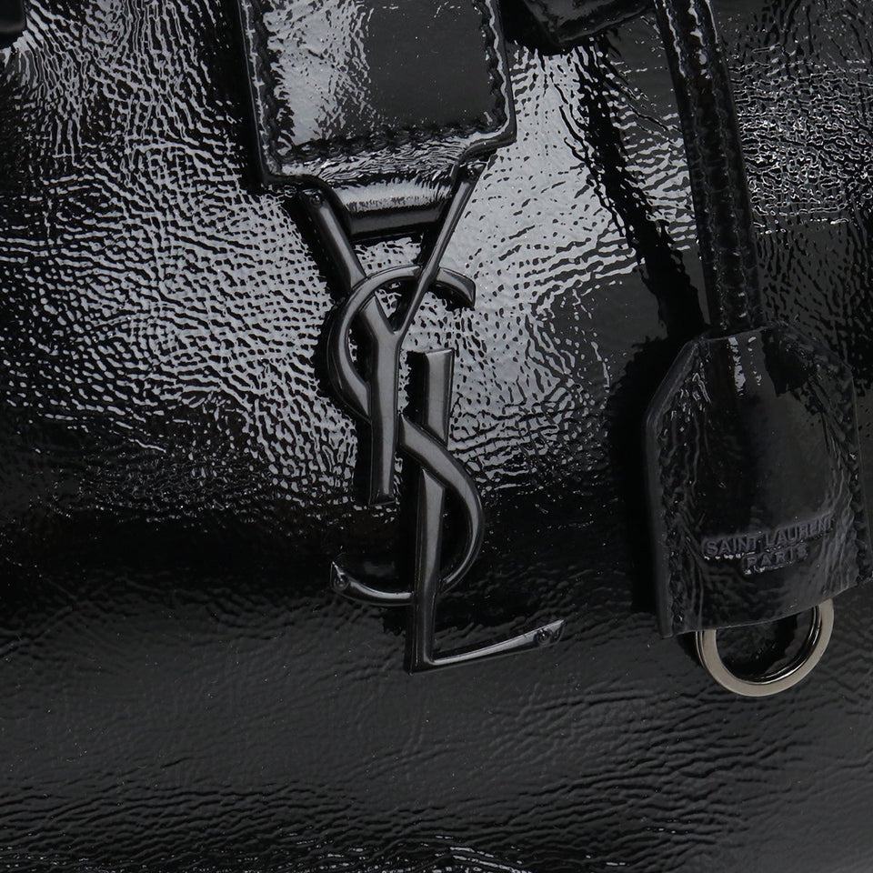Saint Laurent- Baby Cabas Handbag Enamel Black