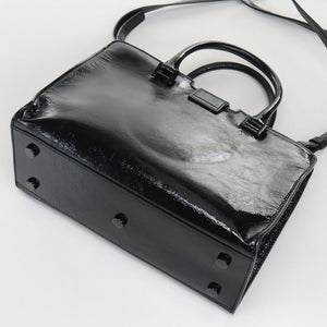 Saint Laurent- Baby Cabas Handbag Enamel Black