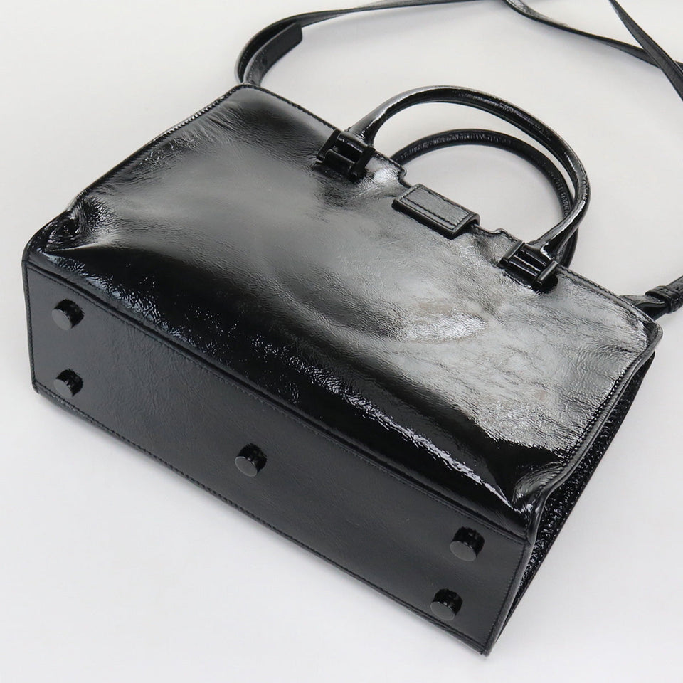 Saint Laurent- Baby Cabas Handbag Enamel Black