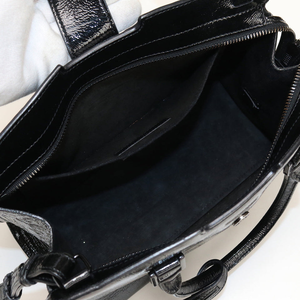Saint Laurent- Baby Cabas Handbag Enamel Black
