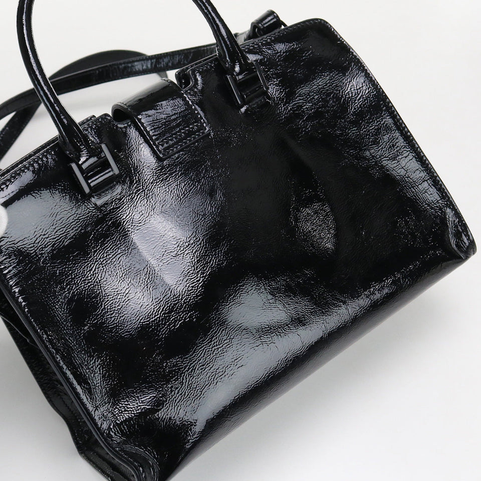 Saint Laurent- Baby Cabas Handbag Enamel Black
