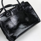 Saint Laurent- Baby Cabas Handbag Enamel Black