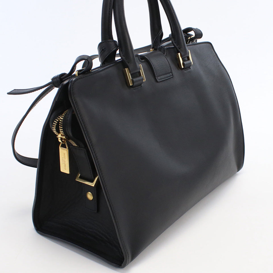 Saint Laurent- Petit Cabas Y Line Handbag Leather Black