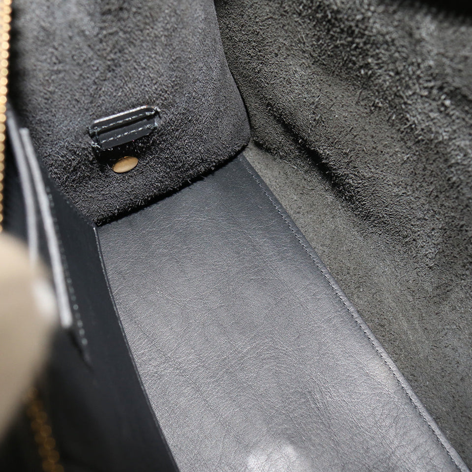 Saint Laurent- Petit Cabas Y Line Handbag Leather Black