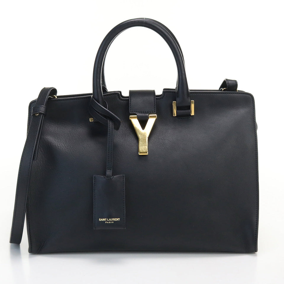 Saint Laurent- Petit Cabas Y Line Handbag Leather Black