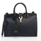 Saint Laurent- Petit Cabas Y Line Handbag Leather Black