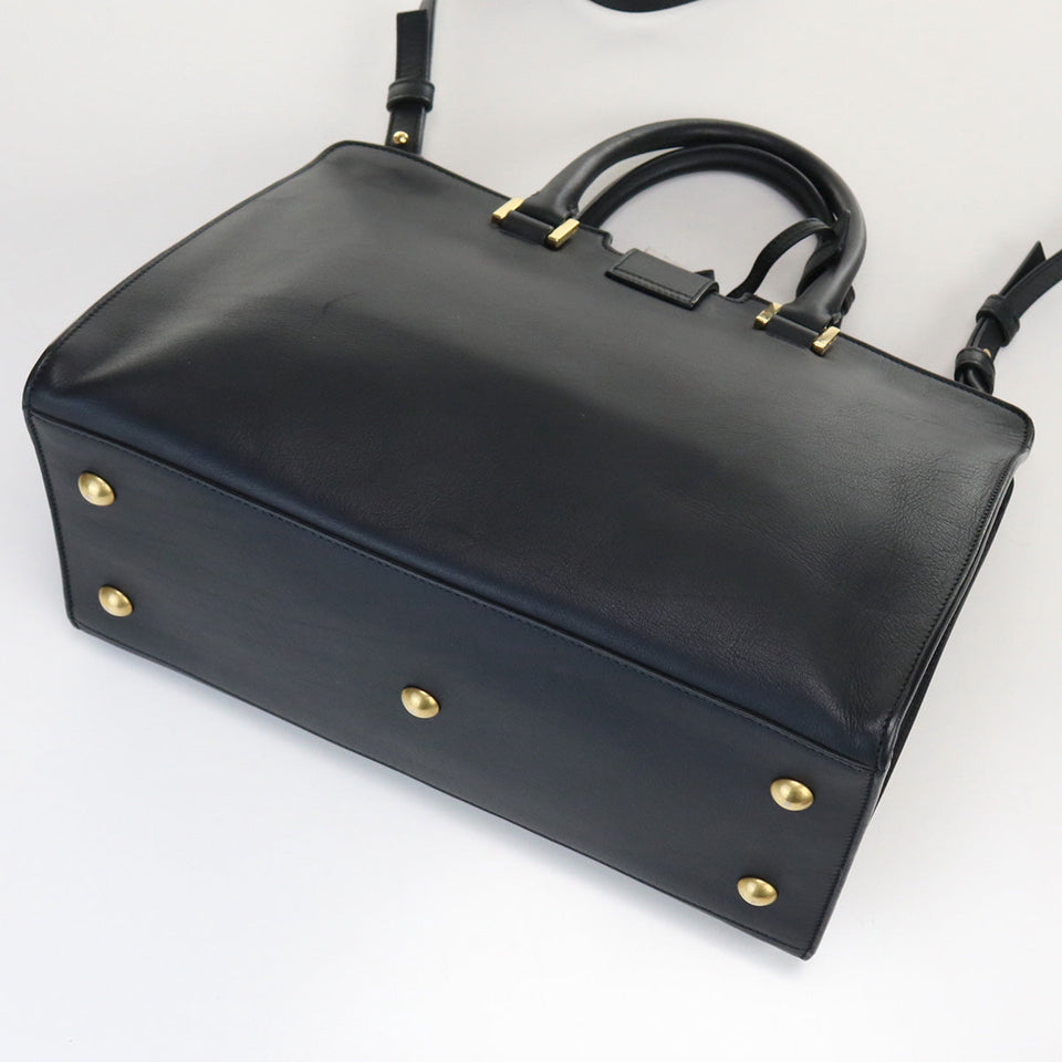 Saint Laurent- Petit Cabas Y Line Handbag Leather Black