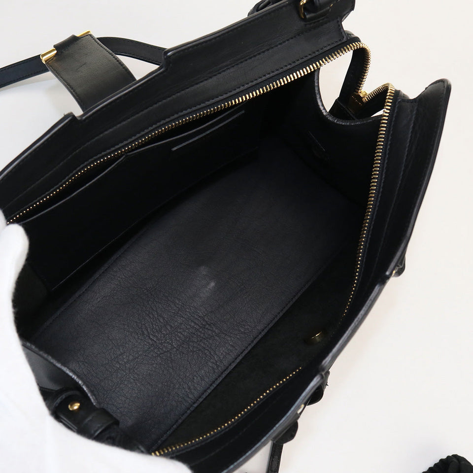 Saint Laurent- Petit Cabas Y Line Handbag Leather Black