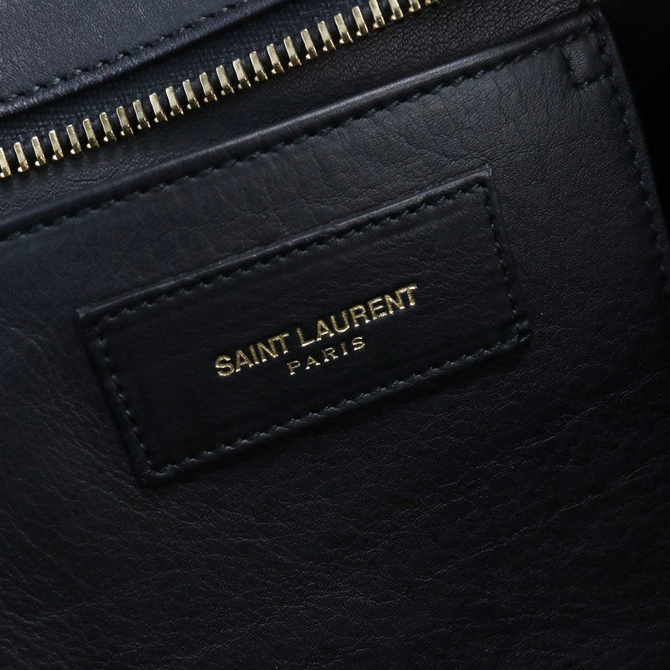 Saint Laurent- Petit Cabas Y Line Handbag Leather Black