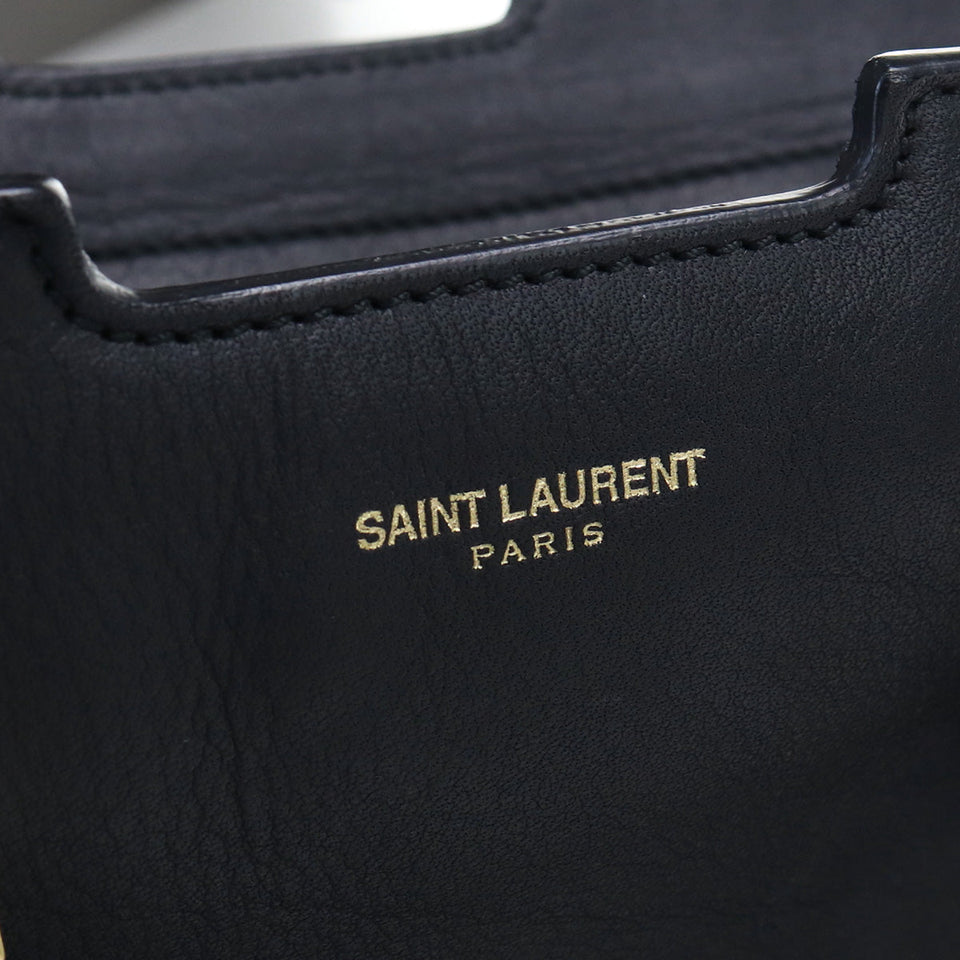 Saint Laurent- Petit Cabas Y Line Handbag Leather Black