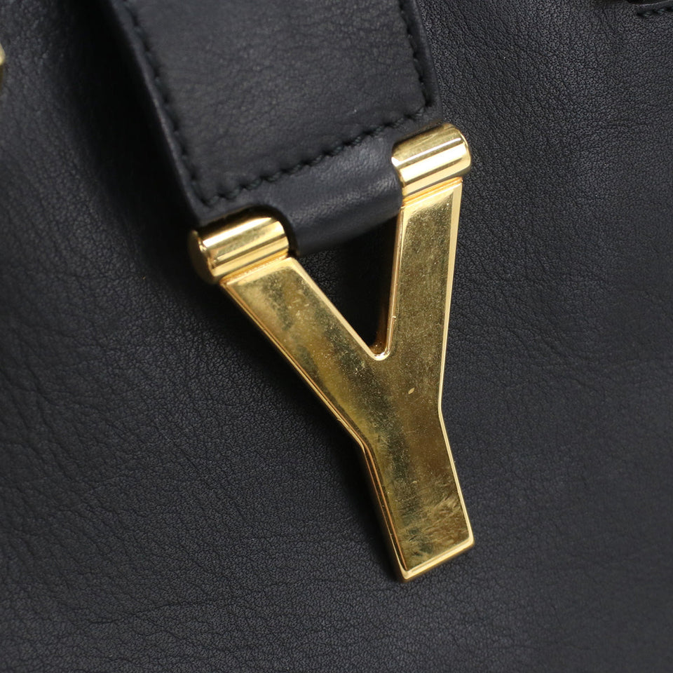 Saint Laurent- Petit Cabas Y Line Handbag Leather Black