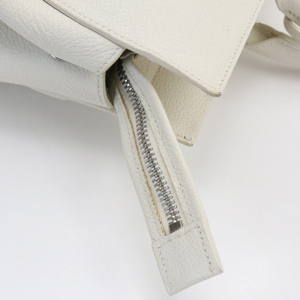 Saint Laurent- Cava Rive Gauche Handbag Leather White