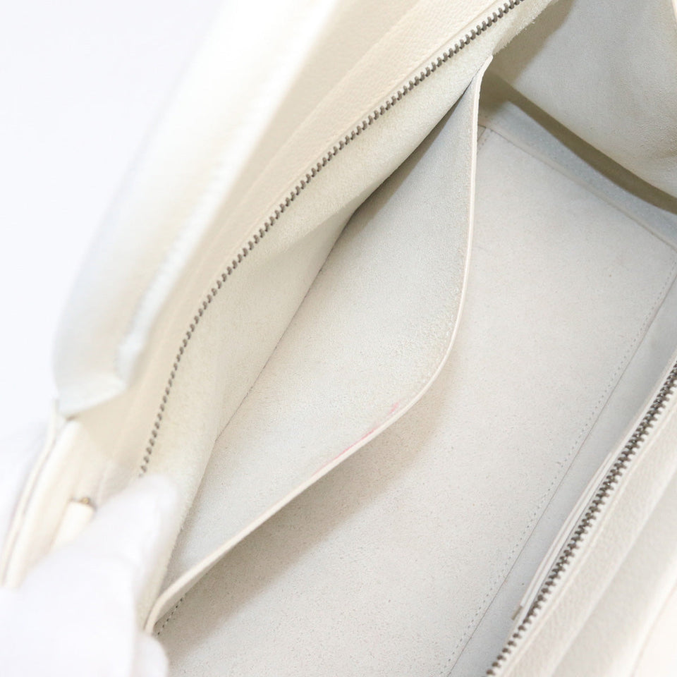 Saint Laurent- Cava Rive Gauche Handbag Leather White