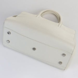 Saint Laurent- Cava Rive Gauche Handbag Leather White