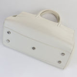 Saint Laurent- Cava Rive Gauche Handbag Leather White