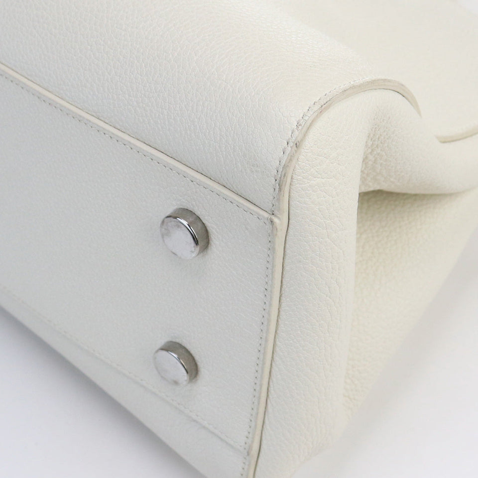 Saint Laurent- Cava Rive Gauche Handbag Leather White