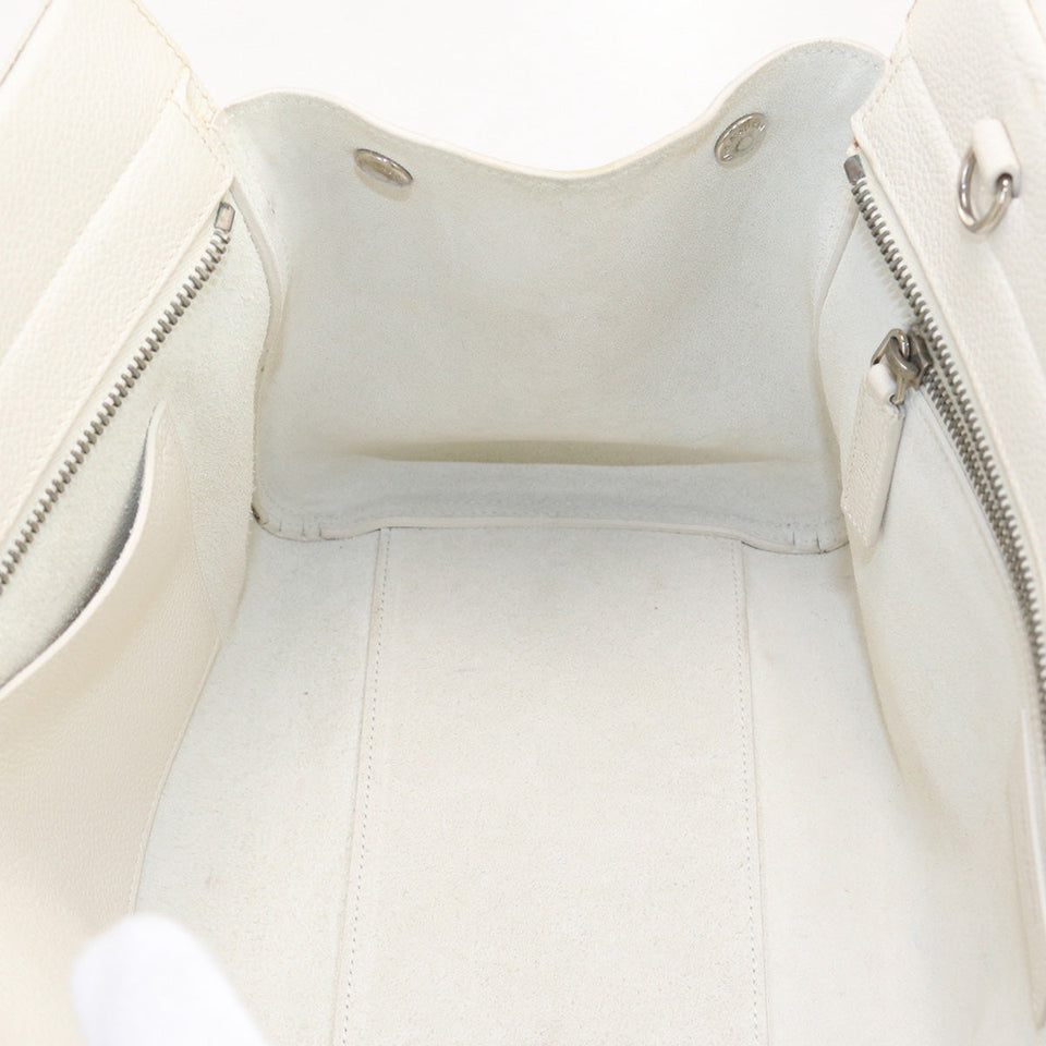 Saint Laurent- Cava Rive Gauche Handbag Leather White