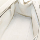 Saint Laurent- Cava Rive Gauche Handbag Leather White