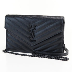 Saint Laurent- Chain Wallet Leather Black