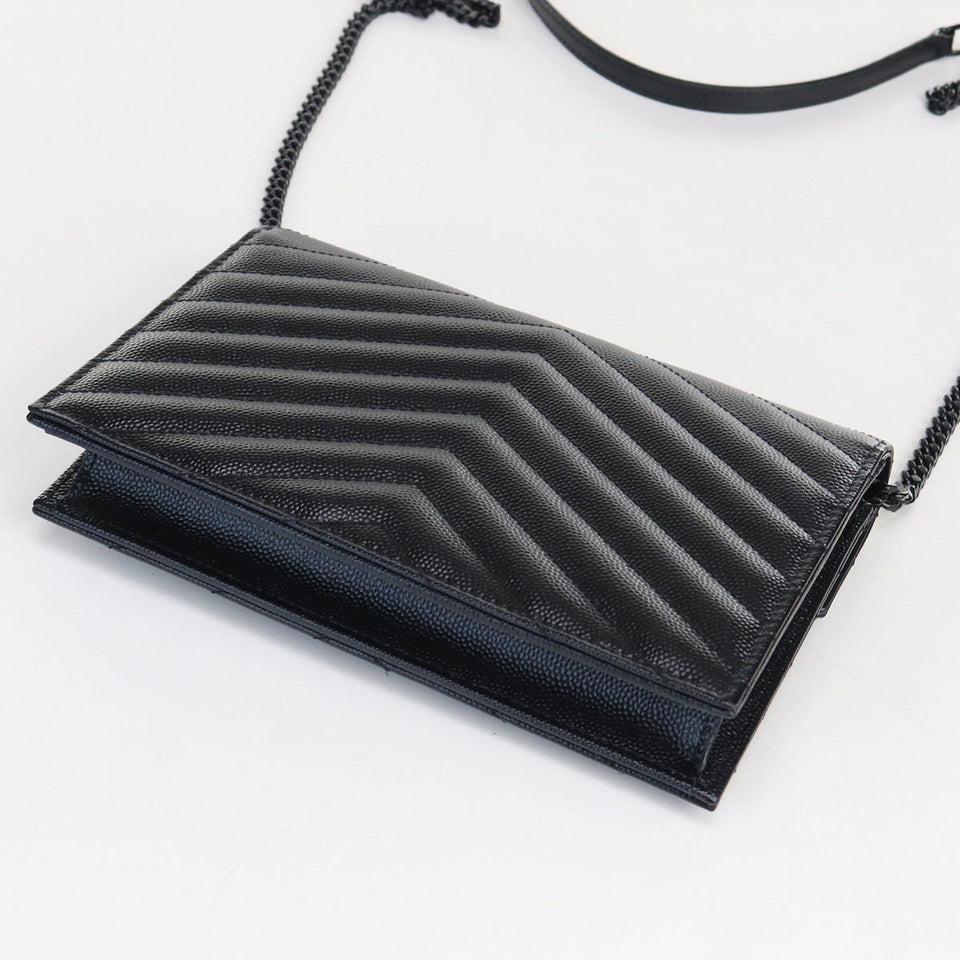 Saint Laurent- Chain Wallet Leather Black