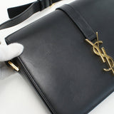 Saint Laurent- University Crossbody Shoulder Bag Leather Black