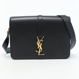 Saint Laurent- University Crossbody Shoulder Bag Leather Black