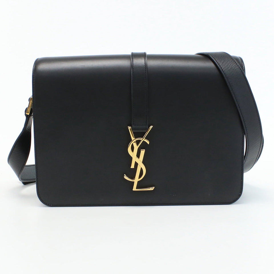 Saint Laurent- University Crossbody Shoulder Bag Leather Black