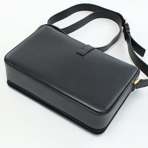 Saint Laurent- University Crossbody Shoulder Bag Leather Black