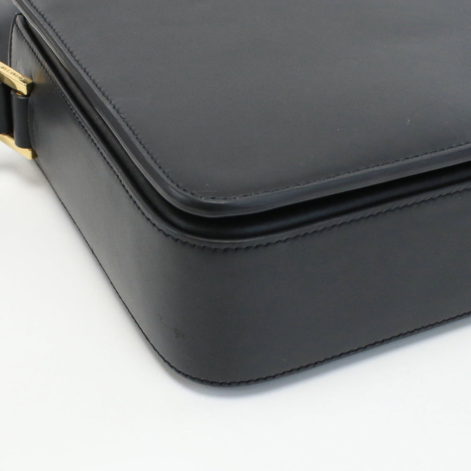 Saint Laurent- University Crossbody Shoulder Bag Leather Black