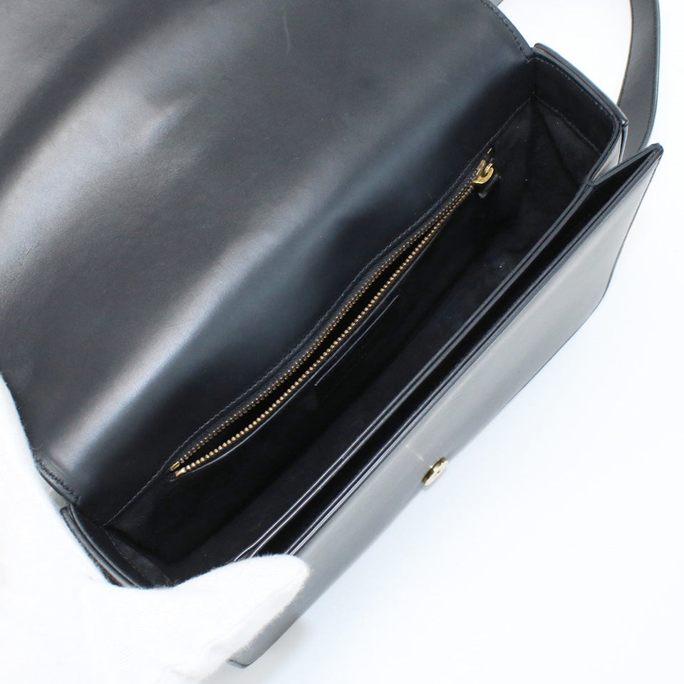 Saint Laurent- University Crossbody Shoulder Bag Leather Black