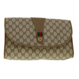 Gucci GG Canvas Web Sherry Line Clutch Bag Beige Red Green 89.01.031 uy099