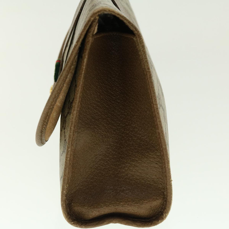 Gucci GG Canvas Web Sherry Line Clutch Bag Beige Red Green 89.01.031 uy099