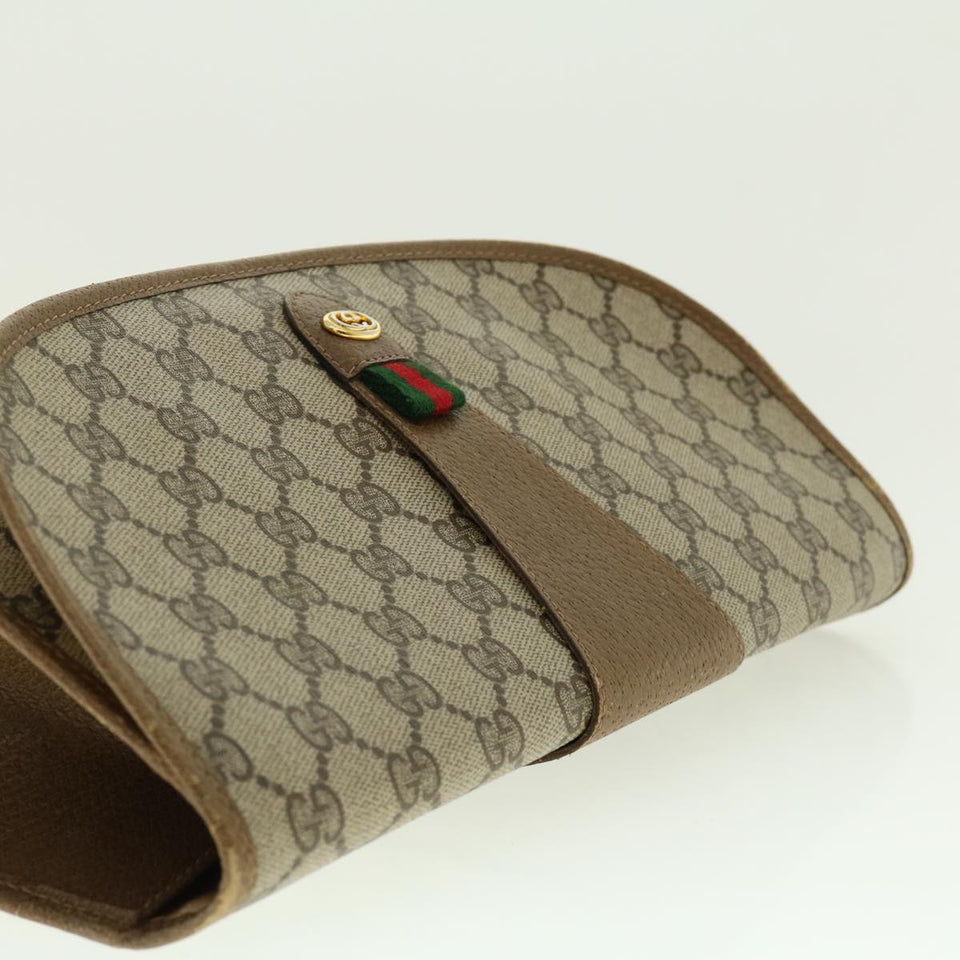 Gucci GG Canvas Web Sherry Line Clutch Bag Beige Red Green 89.01.031 uy099