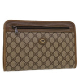 Gucci GG Canvas Clutch Bag PVC Leather Beige 41.01.037 uy122