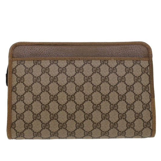 Gucci GG Canvas Clutch Bag PVC Leather Beige 41.01.037 uy122