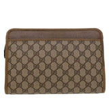 Gucci GG Canvas Clutch Bag PVC Leather Beige 41.01.037 uy122