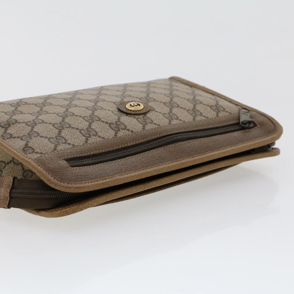 Gucci GG Canvas Clutch Bag PVC Leather Beige 41.01.037 uy122