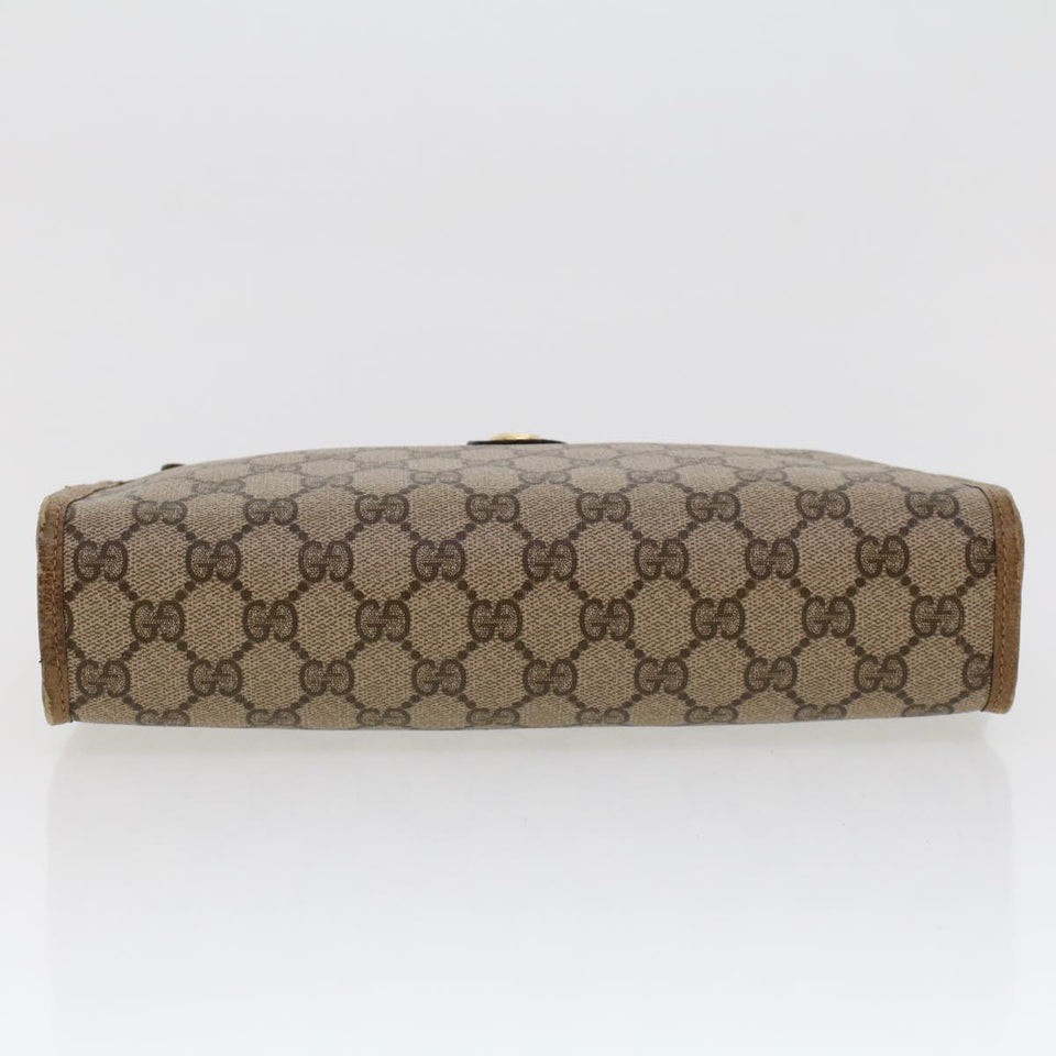 Gucci GG Canvas Clutch Bag PVC Leather Beige 41.01.037 uy122