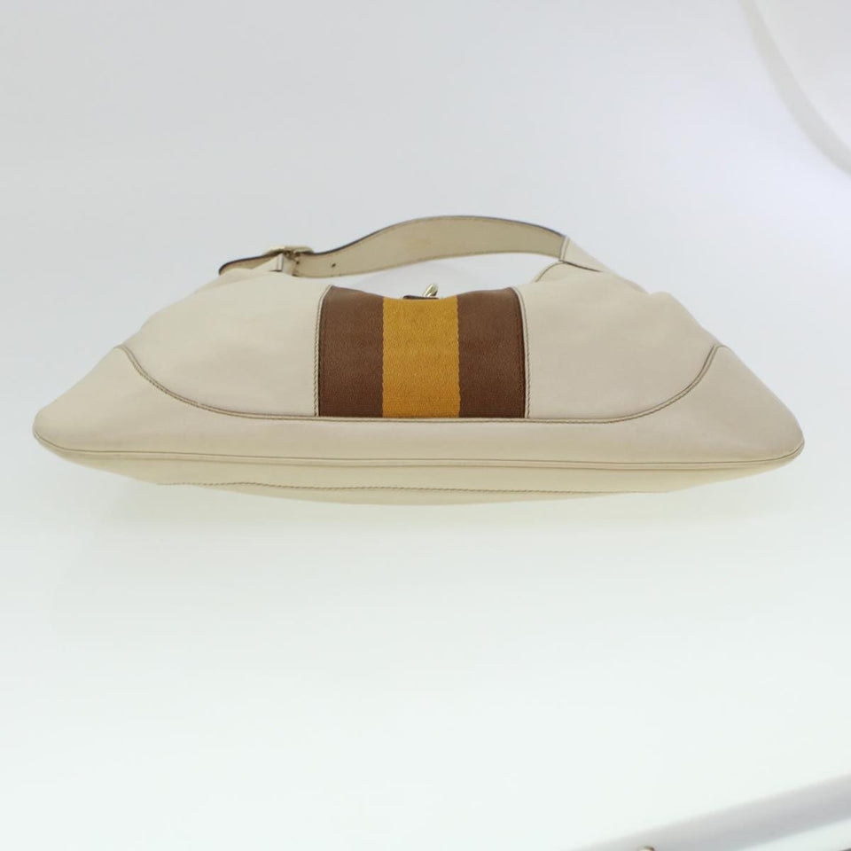 Gucci Sherry Line Jackie Shoulder Bag Leather Beige Brown 153029 uy125