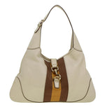 Gucci Sherry Line Jackie Shoulder Bag Leather Beige Brown 153029 uy125