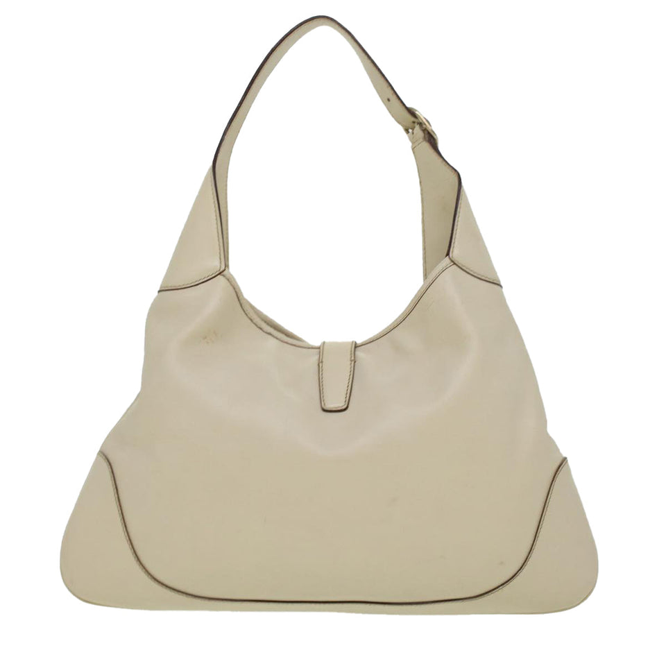 Gucci Sherry Line Jackie Shoulder Bag Leather Beige Brown 153029 uy125