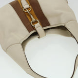 Gucci Sherry Line Jackie Shoulder Bag Leather Beige Brown 153029 uy125