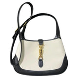 Gucci Jackie 1961 White & White Leather Bag with Adjustable Strap Size Small