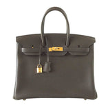 HermesBirkin 35 Vert Bronze Bag