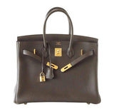 HermesBirkin 35 Vert Bronze Bag