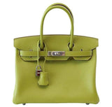 HermesBirkin 30 Vert Anis Chevre Bag