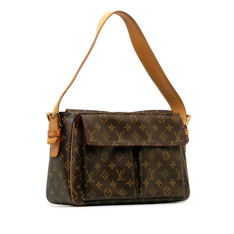 Louis Vuitton Monogram Shoulder Bag Leather Brown